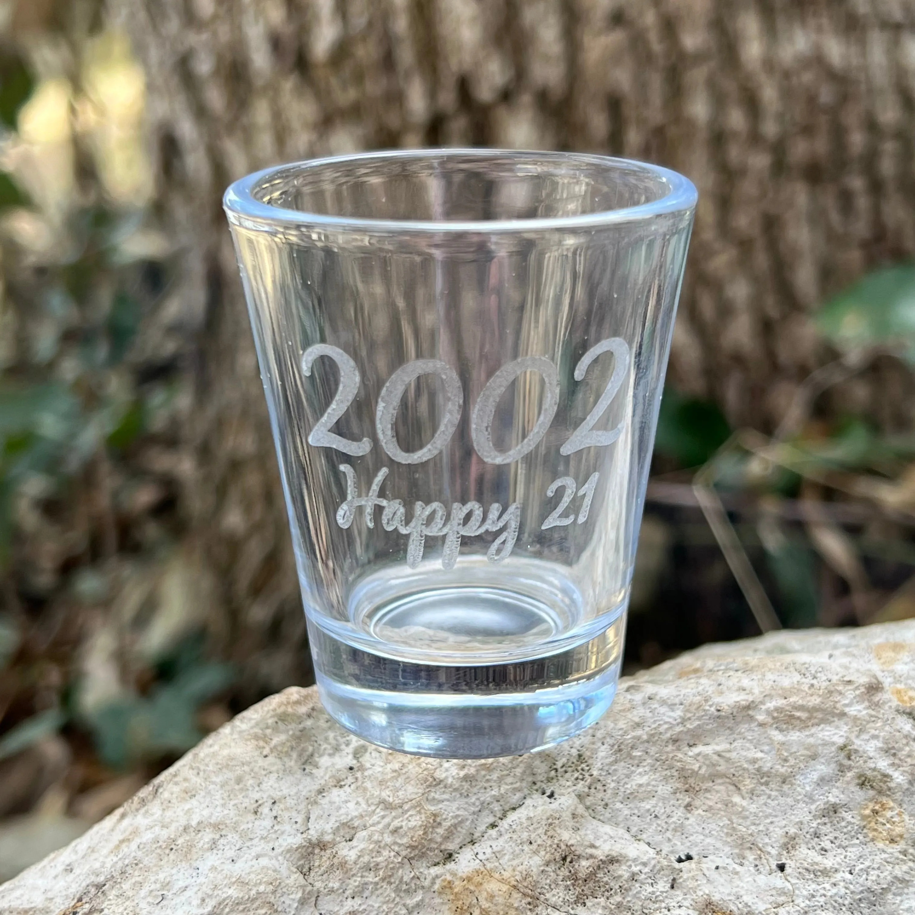 2oz 2002 Happy 21 Shotglass LASER