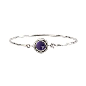 Amethyst Faceted Stone Talisman Clasp Bracelet