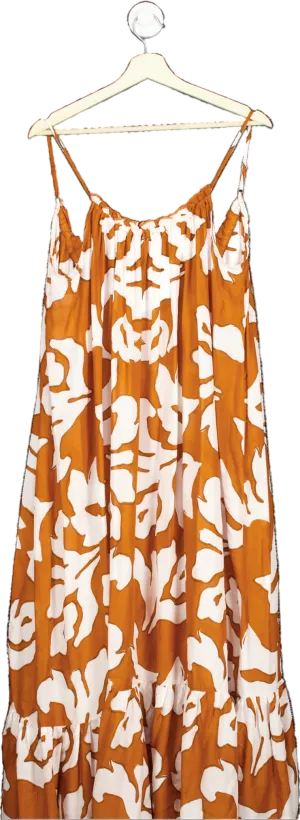 Anthropologie Orange The Malika Cover-up Maxi Dress UK S