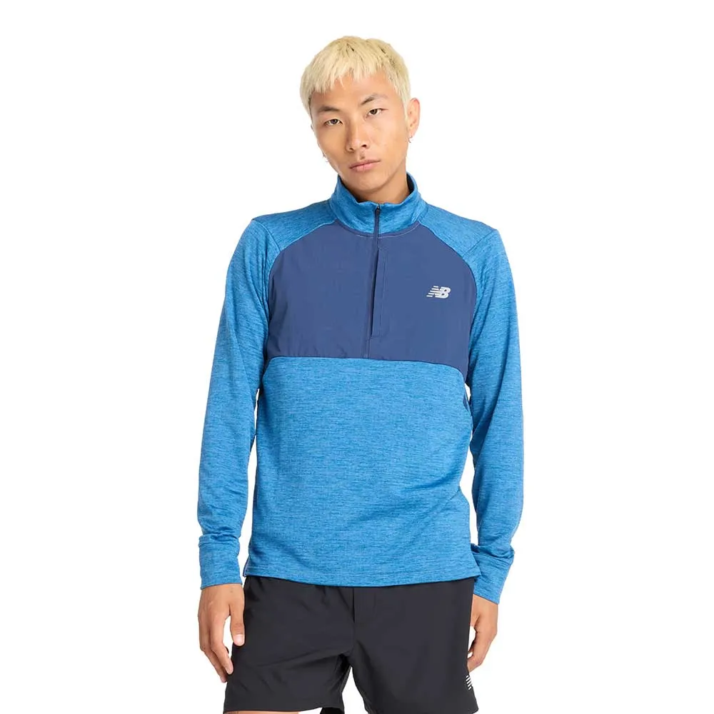 Athletics Heat Grid 1/2 Zip - Heron Blue