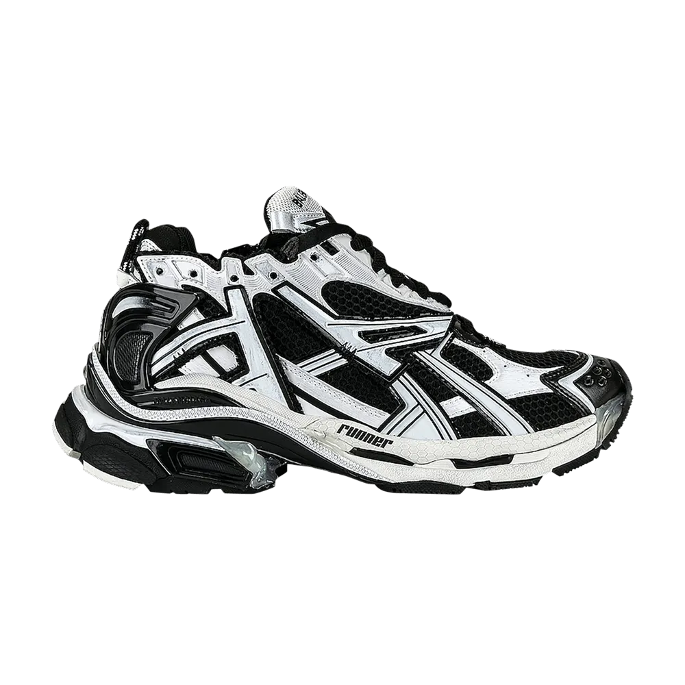 Balenciaga Runner Sneakers - White and Black Stylish Athletic Footwear