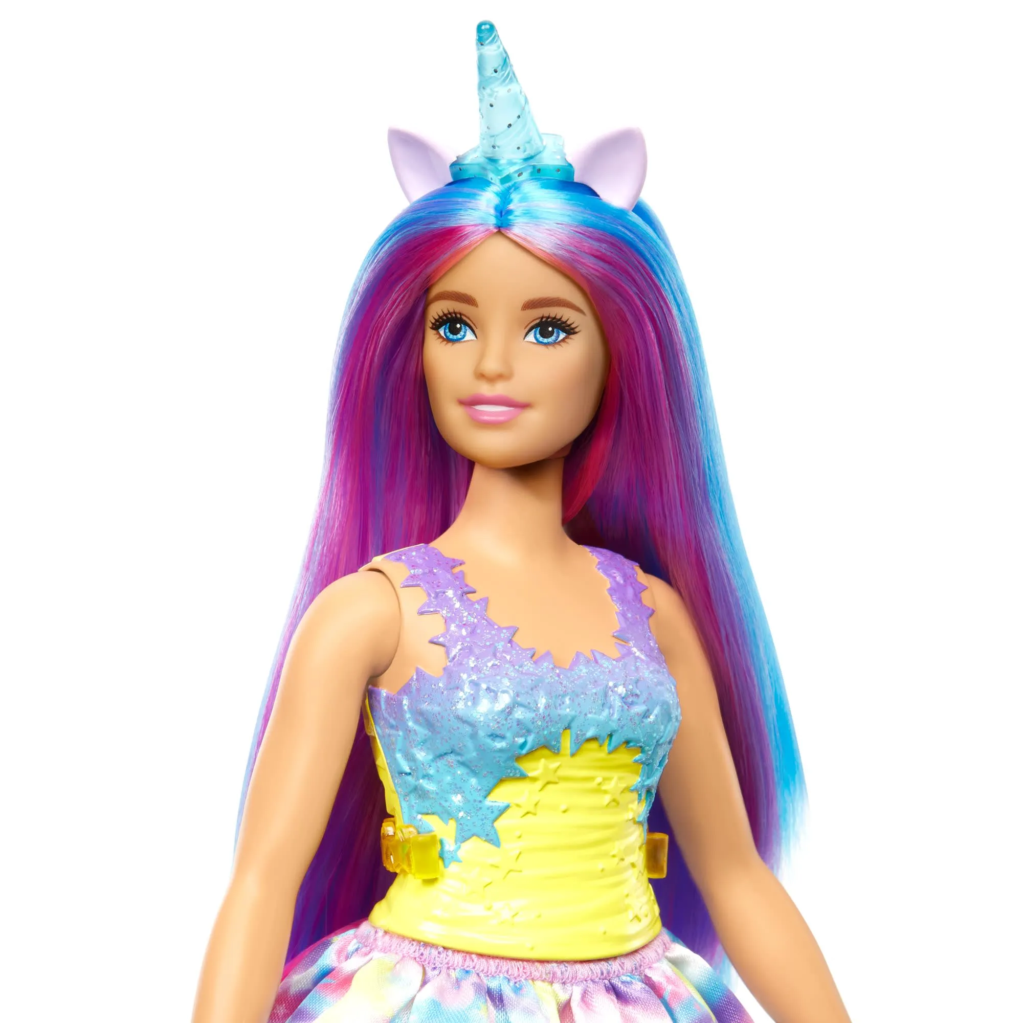 Barbie Dreamtopia Unicorn Doll, Curvy With Blue & Purple Hair, Skirt, Removable Unicorn Tail & Headband