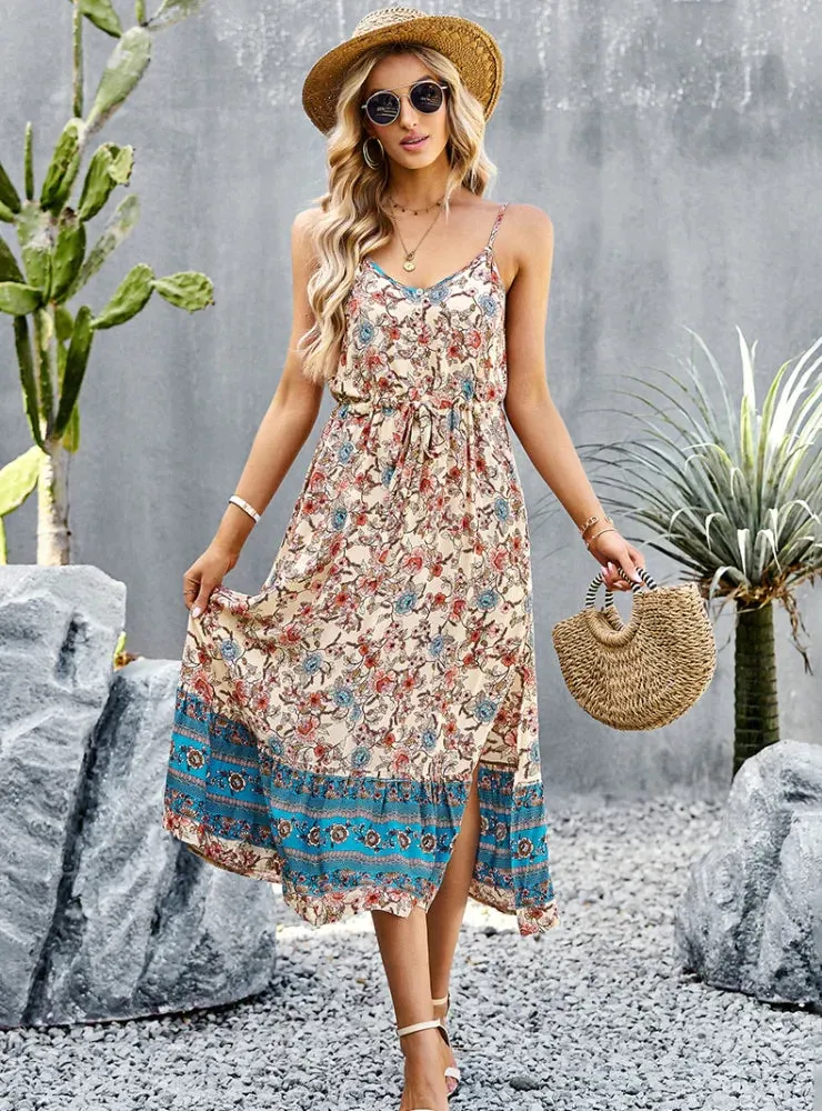 BerryBetty - Bohemian Holiday Style Split Dress