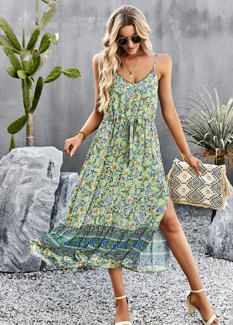 BerryBetty - Bohemian Holiday Style Split Dress