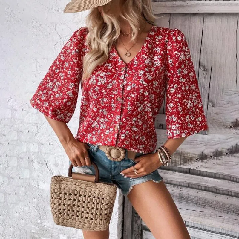 BerryBetty - Casual Loose Floral Blouse