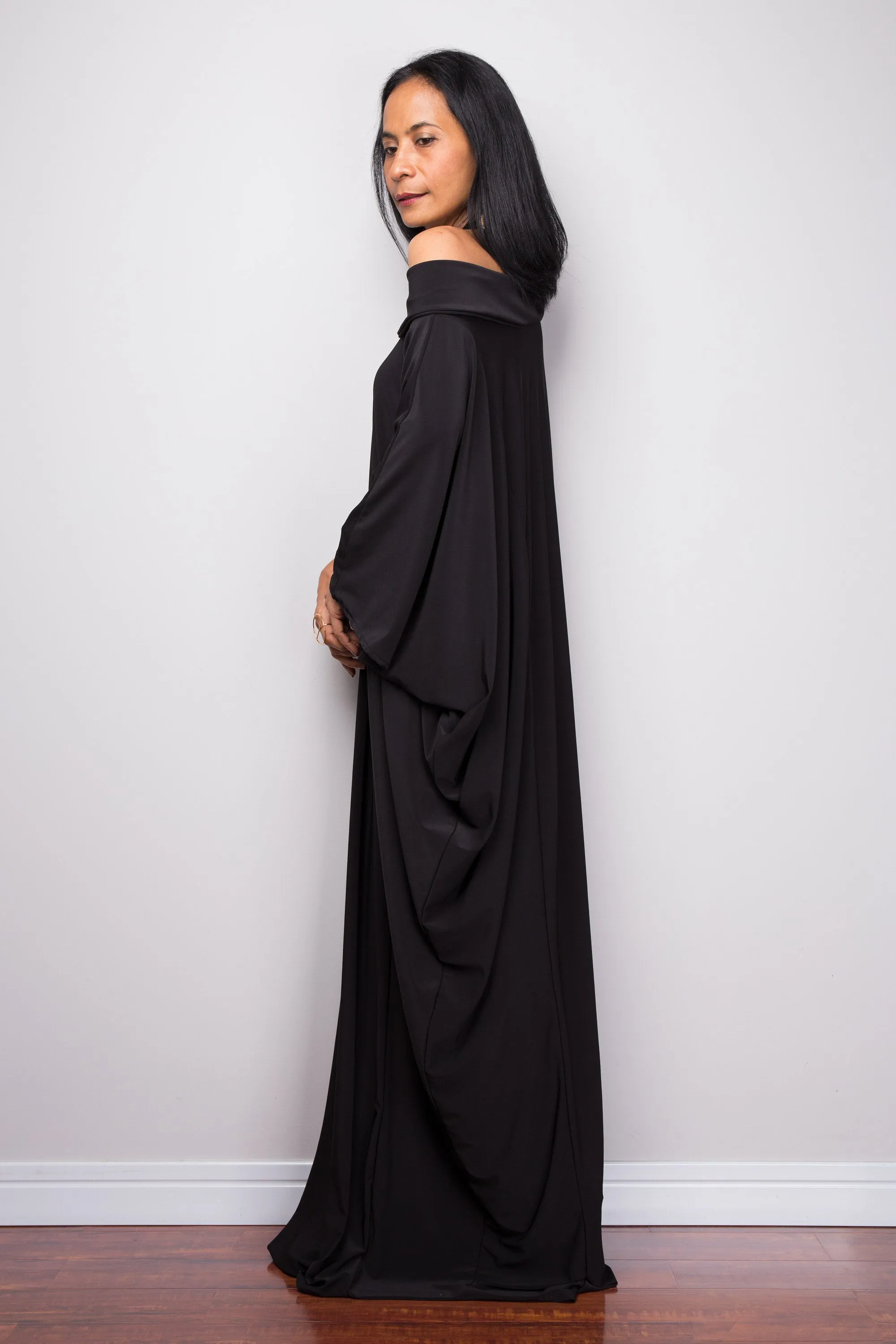 Black Modest Kaftan Dress