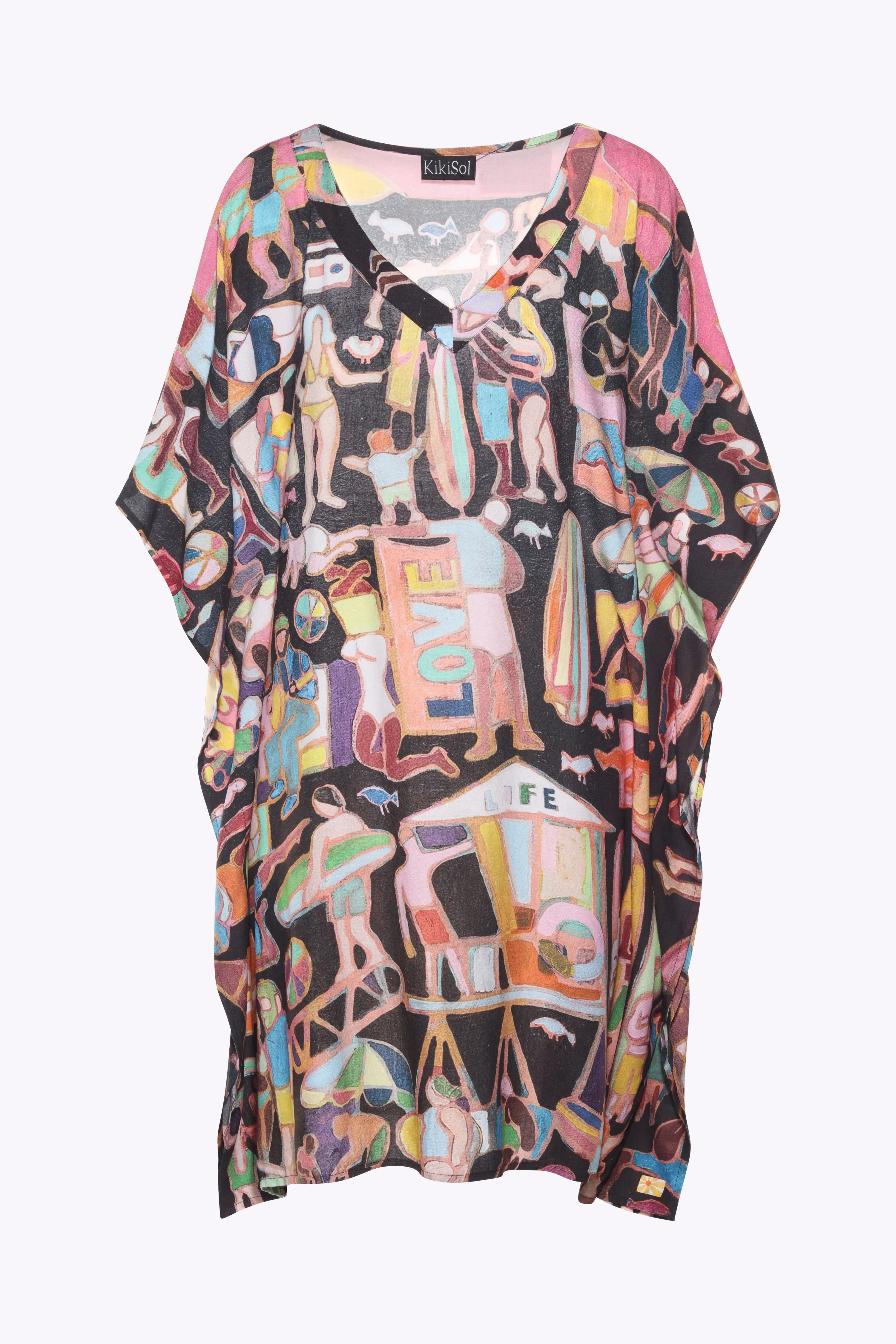 Black Sunbathers Rayon Kaftan