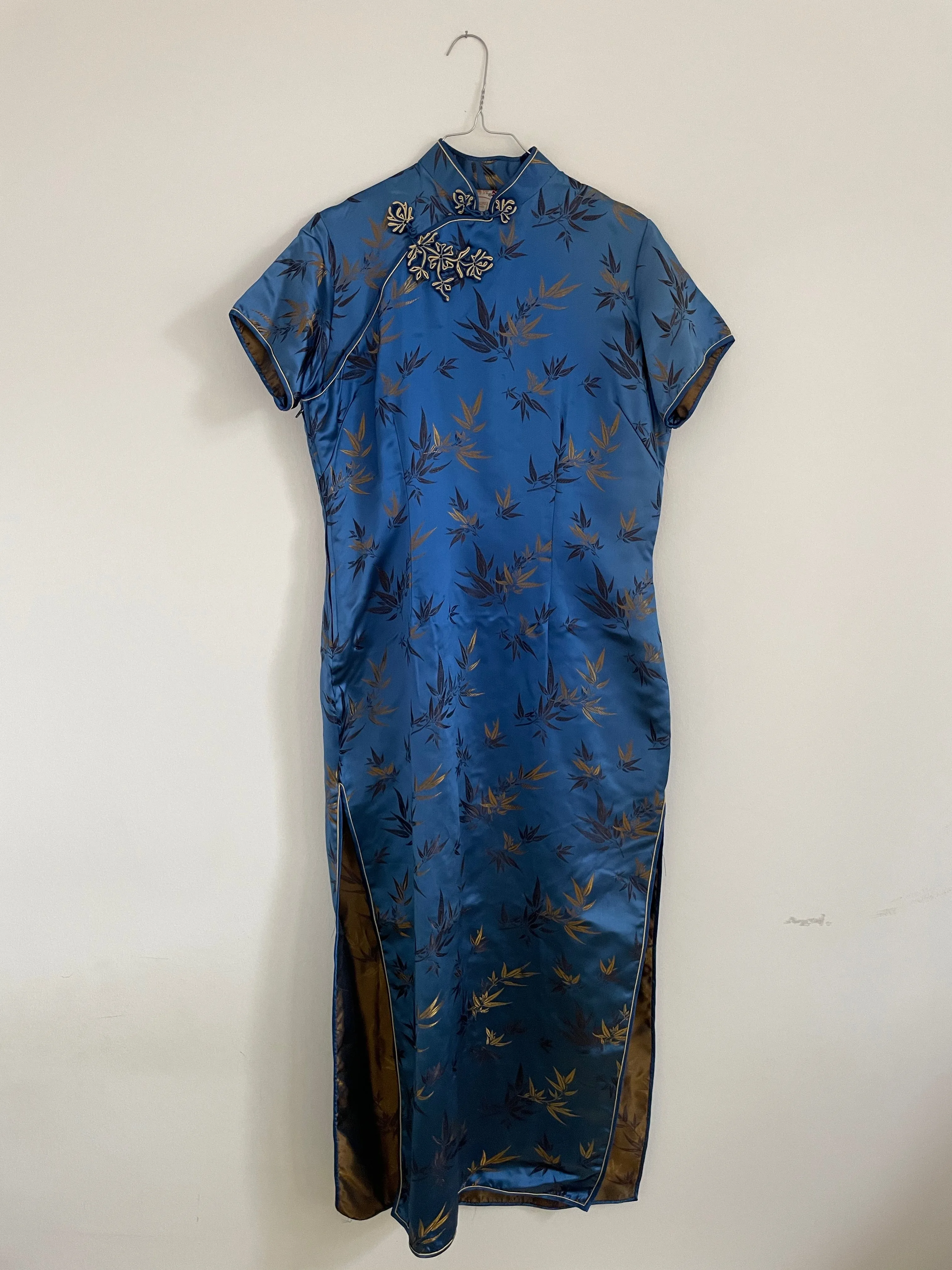 Blue Leaf Print Dress