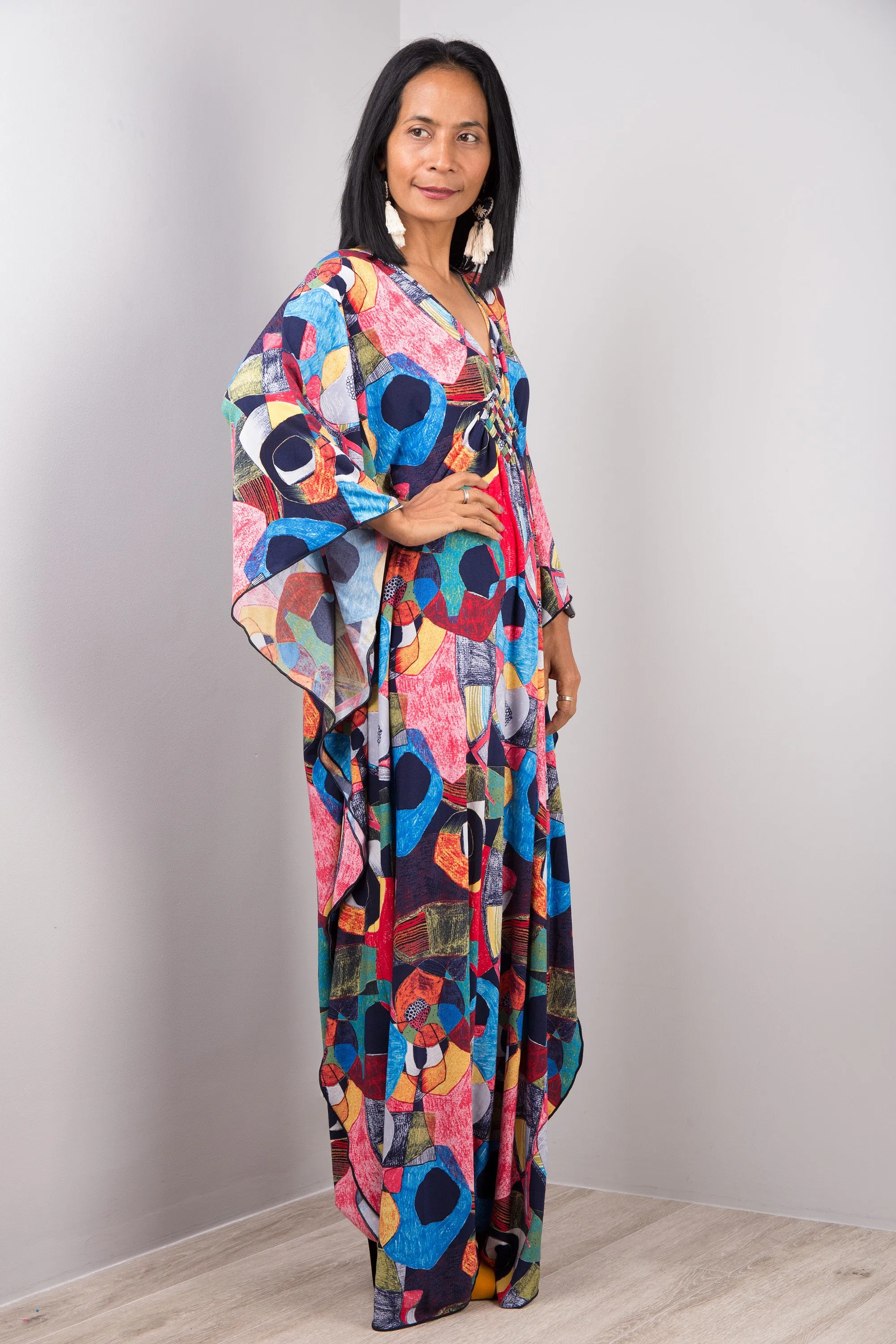 Boho Kaftan Frock Dress, Loose fit maxi dress, oversized kaftan