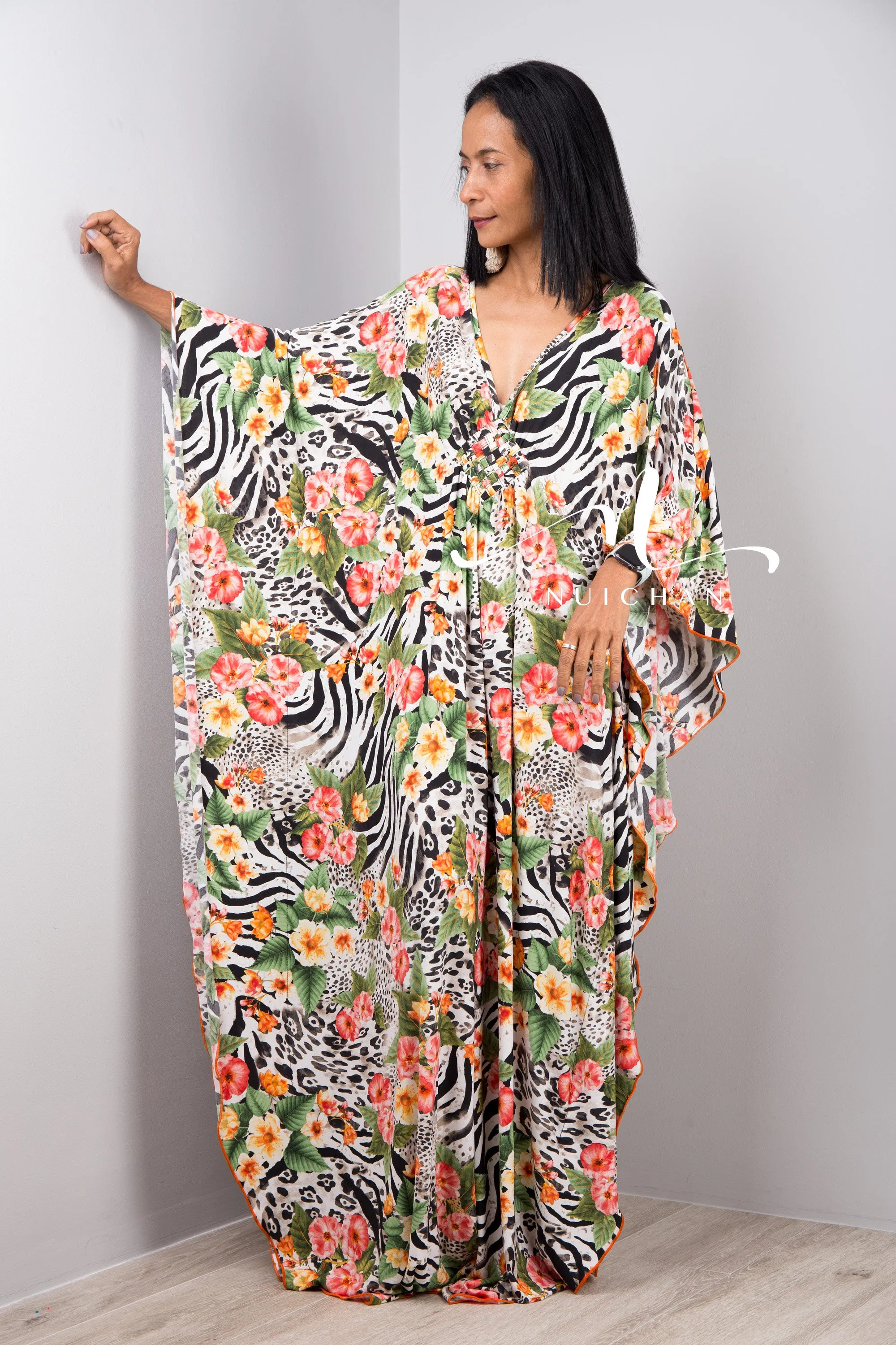 Boho Kaftan Frock Dress, Loose fit maxi dress, Resort kaftan dress