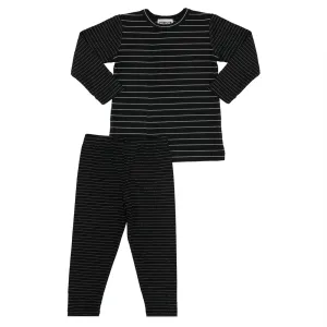 Boys and girls 2pc jogging suit with lurex shimmer wide and narrow stripes