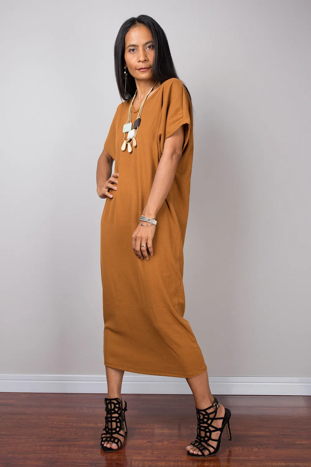 Brown, Loose fit dress