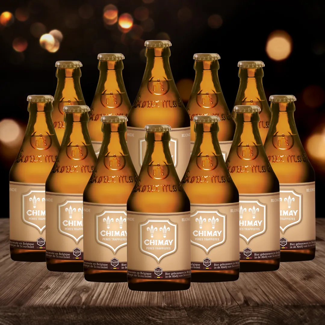 Chimay Gold Belgian Trappist Blonde 330ml Bottles - 4.8% ABV (12 Pack)