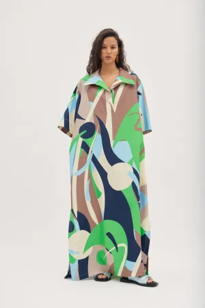 DANTAS TUNIC SHIRT DRESS- GALAXY PRINT SILK COTTON VOILE