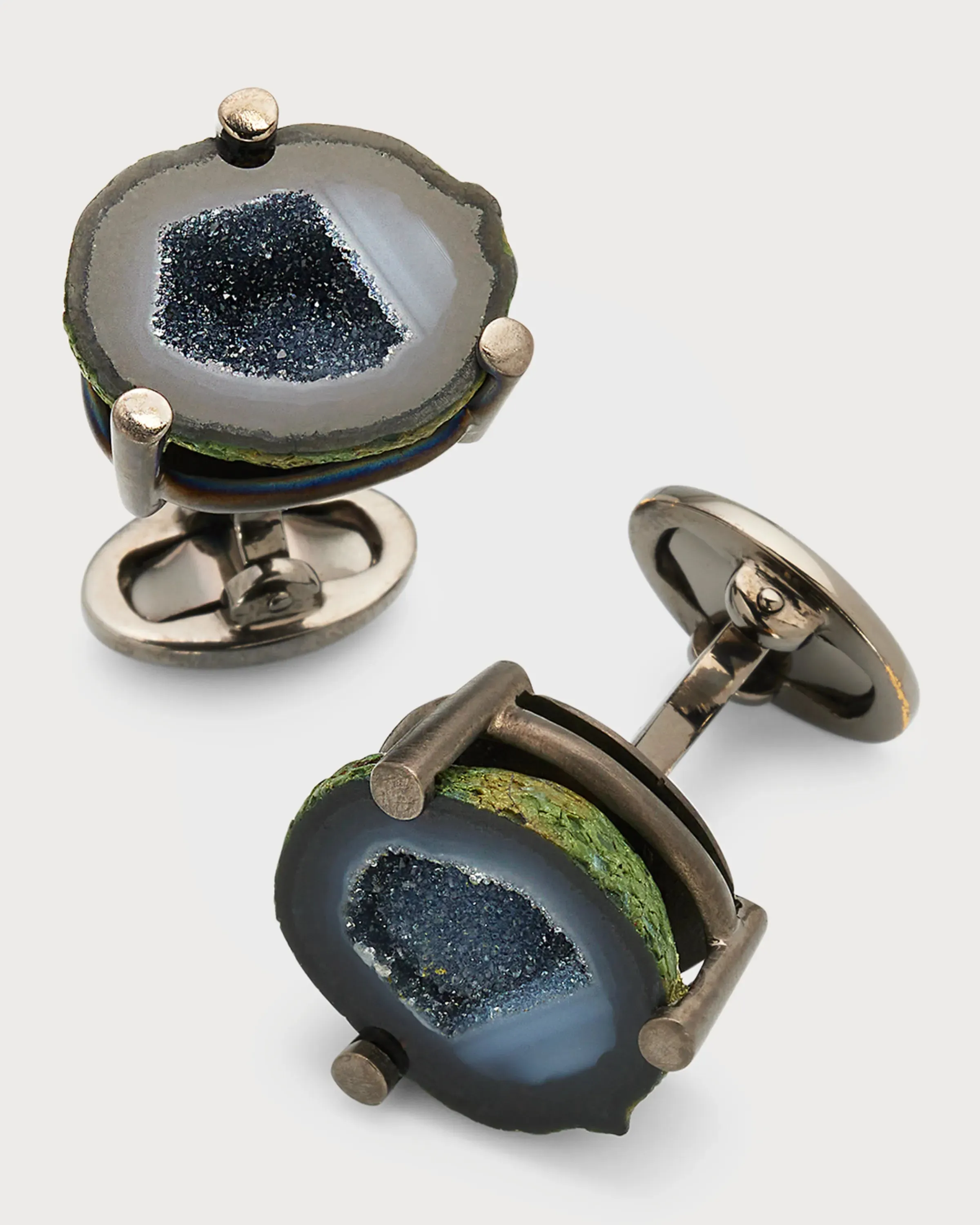 Druzy Crystallized Gemstone Sterling Silver Cufflinks I Jan Leslie