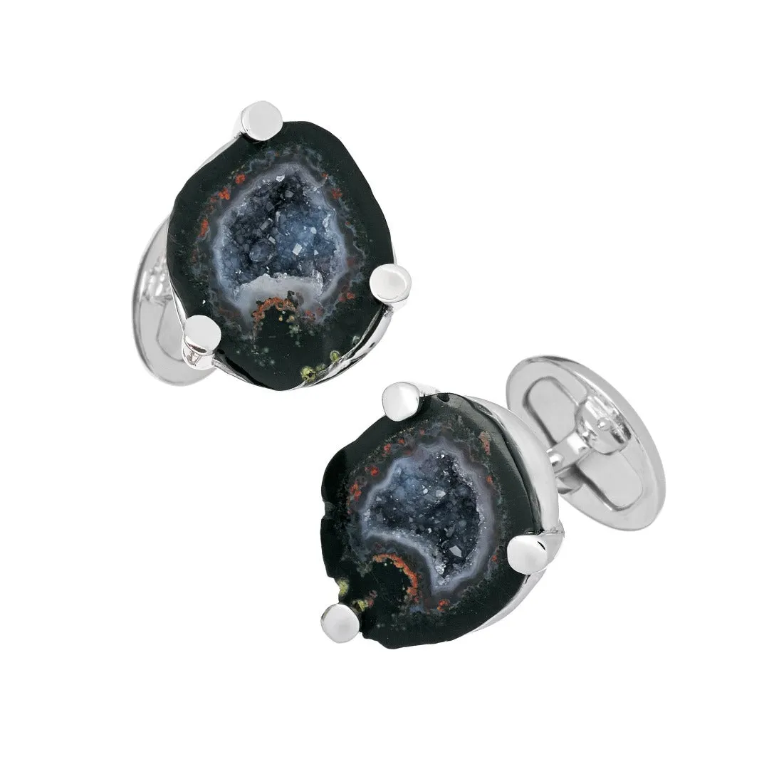 Druzy Crystallized Gemstone Sterling Silver Cufflinks I Jan Leslie