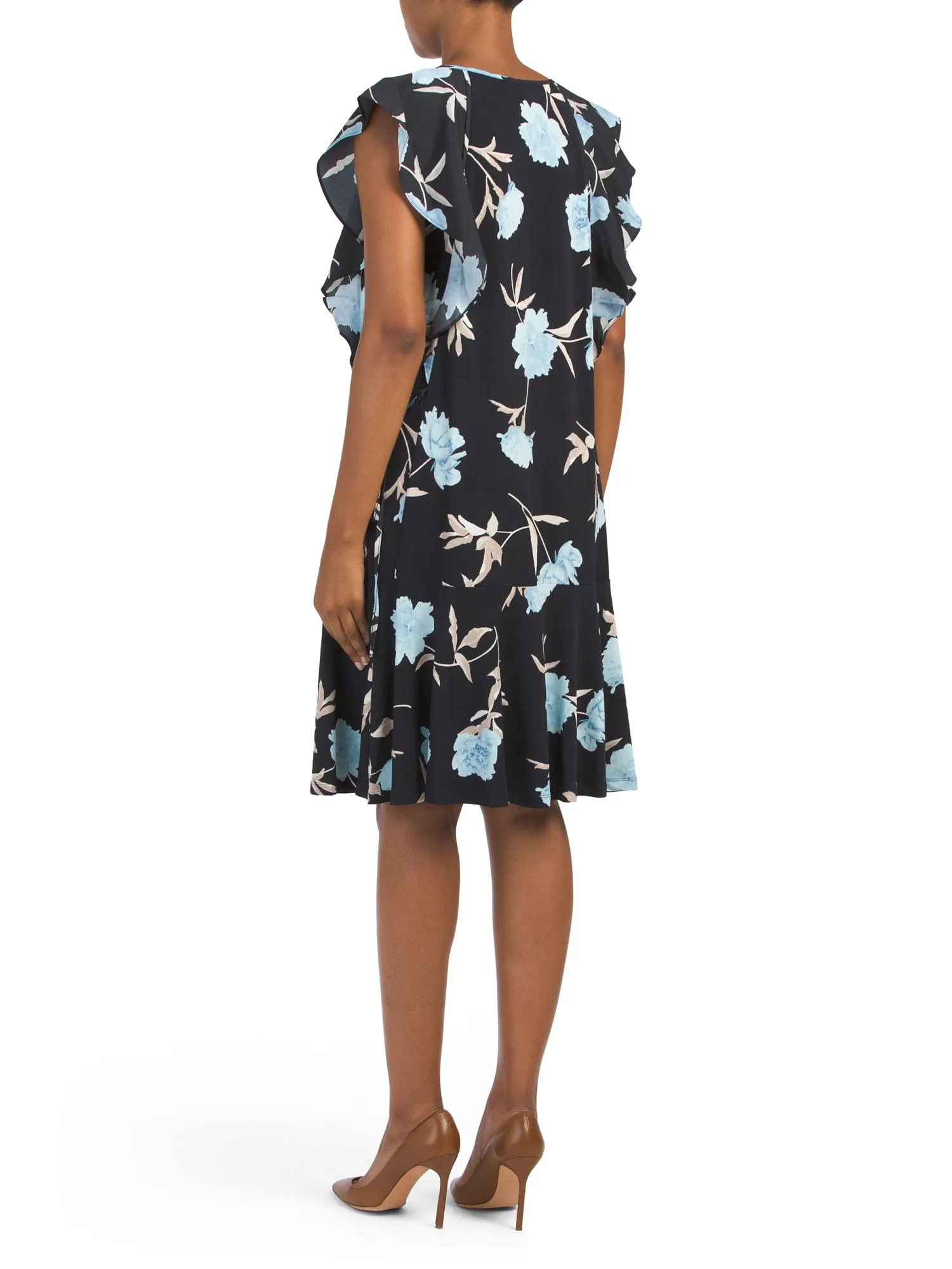 Ellen Tracy Women's Flouncy Sleeve Dress