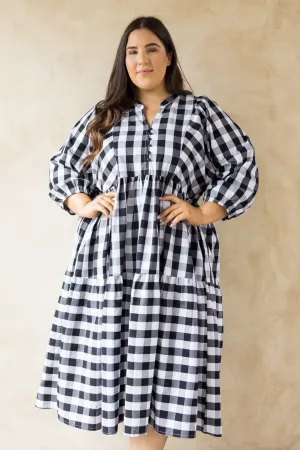 FINAL SALE Charlie Dress in Night Check