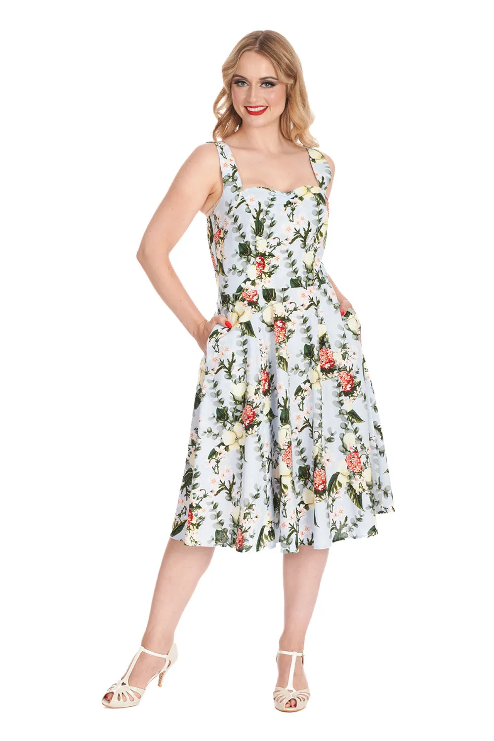 Floral Bouquet Tank Dress by Banned