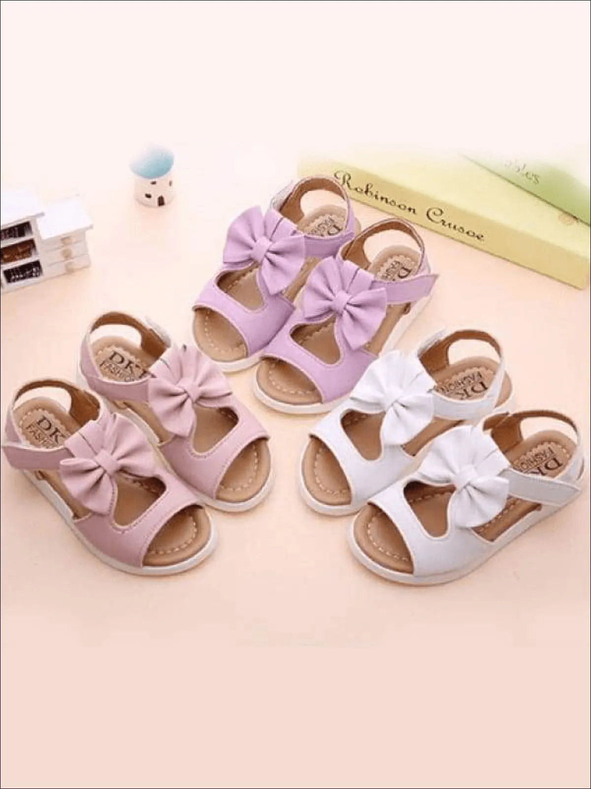 Girls Summer Bow Tie Sandals By Liv and Mia