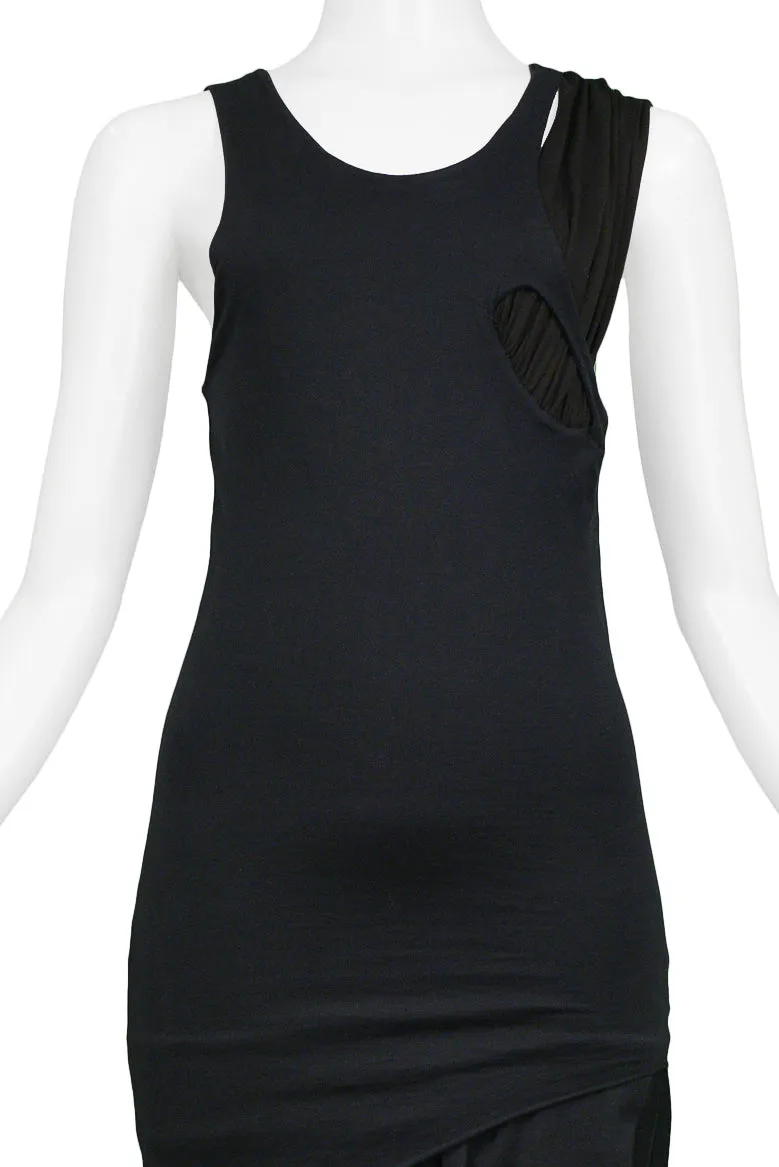 HELMUT LANG BLACK DECONSTRUCTED CONCEPT TANK DRESS