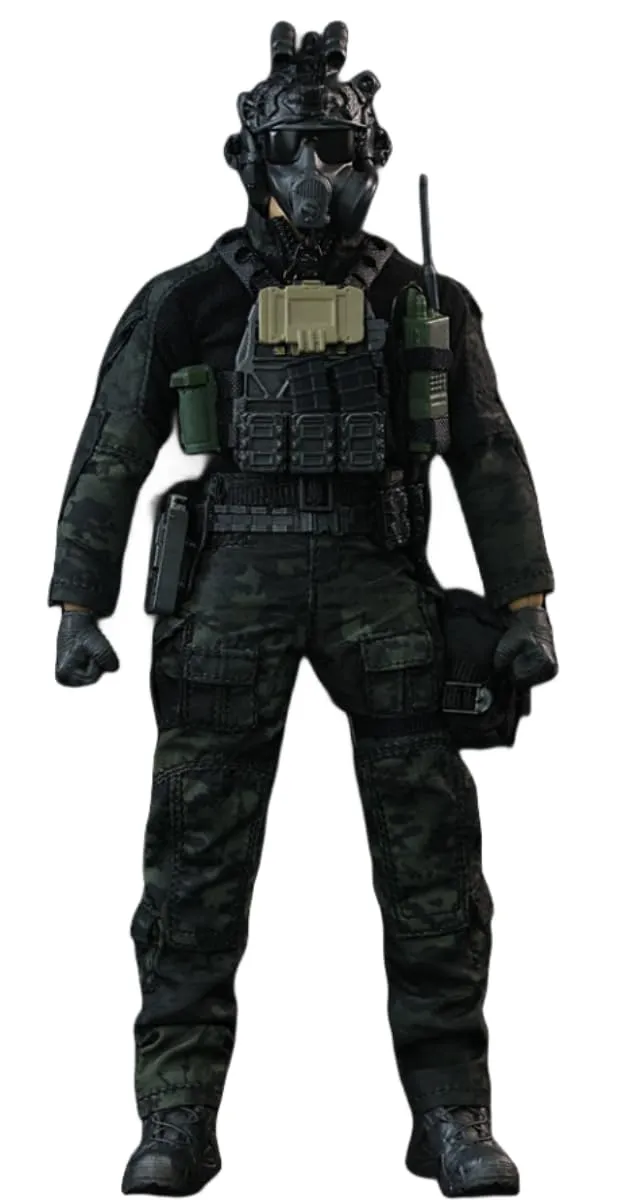 HiPlay HASUKI Male Collectible Figure: Black Ops, Military Style, 1:12 Scale Miniature