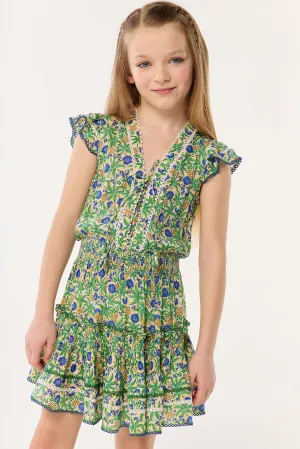 Kids Mini Dress Anais - Blue Honolulu