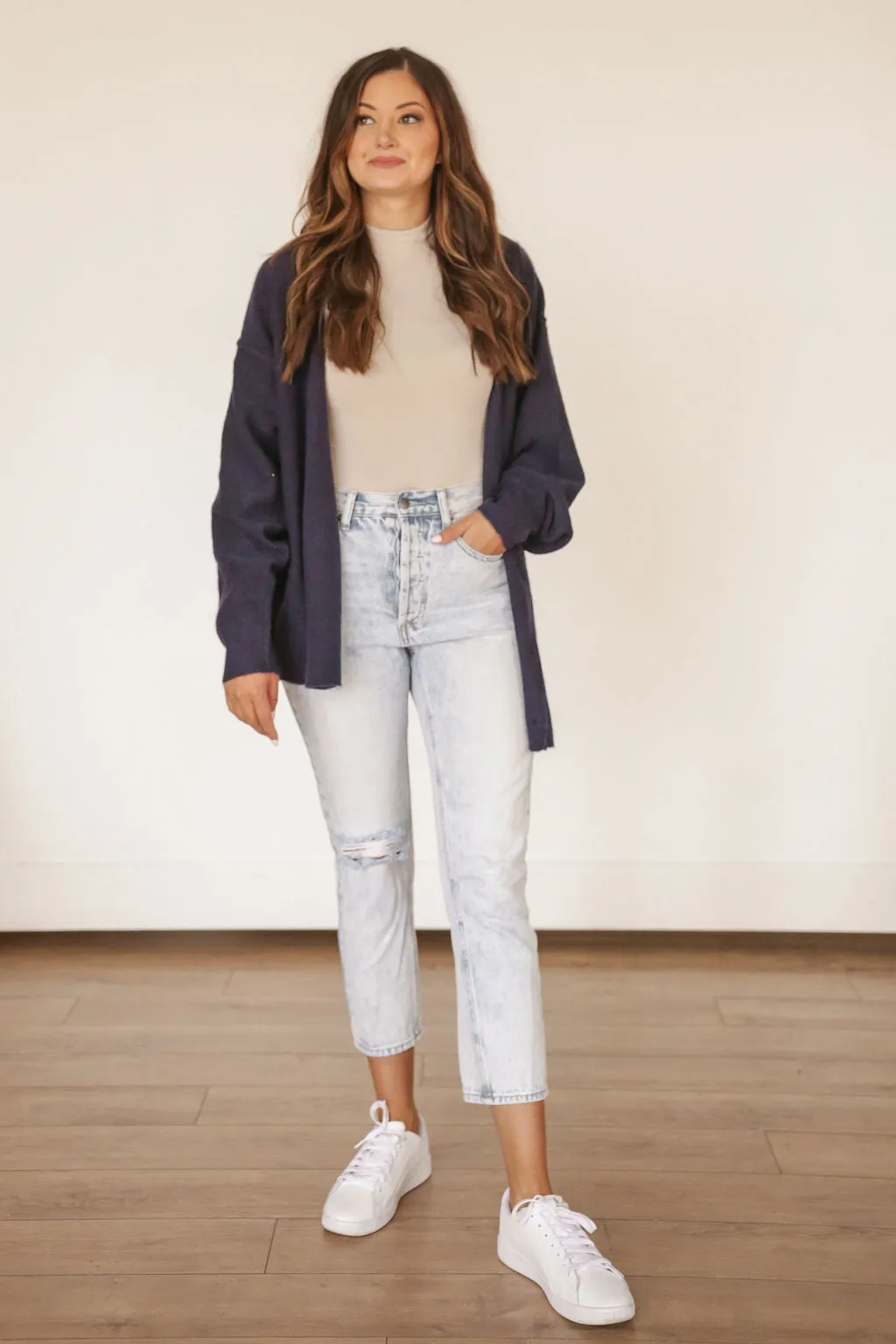 Layer Me Oversized Cardigan (NAVY)