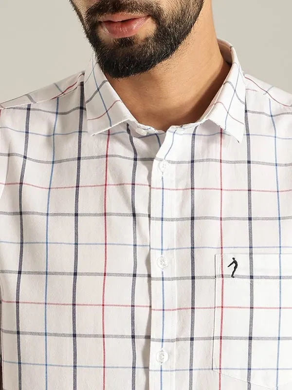 Men Checked Half Sleeve Cotton Shirt