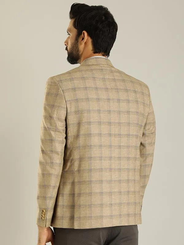 Men Full Sleeve Checked Casual Blazer