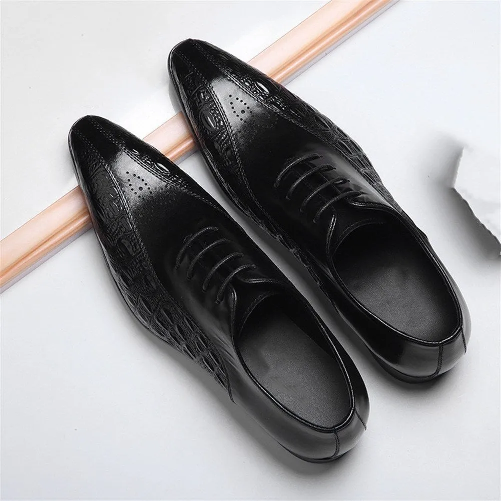 Men Lace Up Two Tones Pointed Toe Dress Shoes