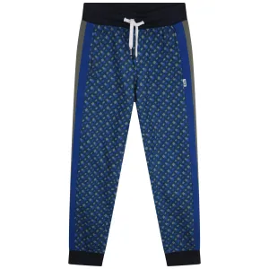 Navy Monogram Logo Jogging Pants