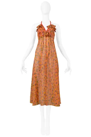 OSSIE CLARK ORANGE SQUIGGLE DRESS