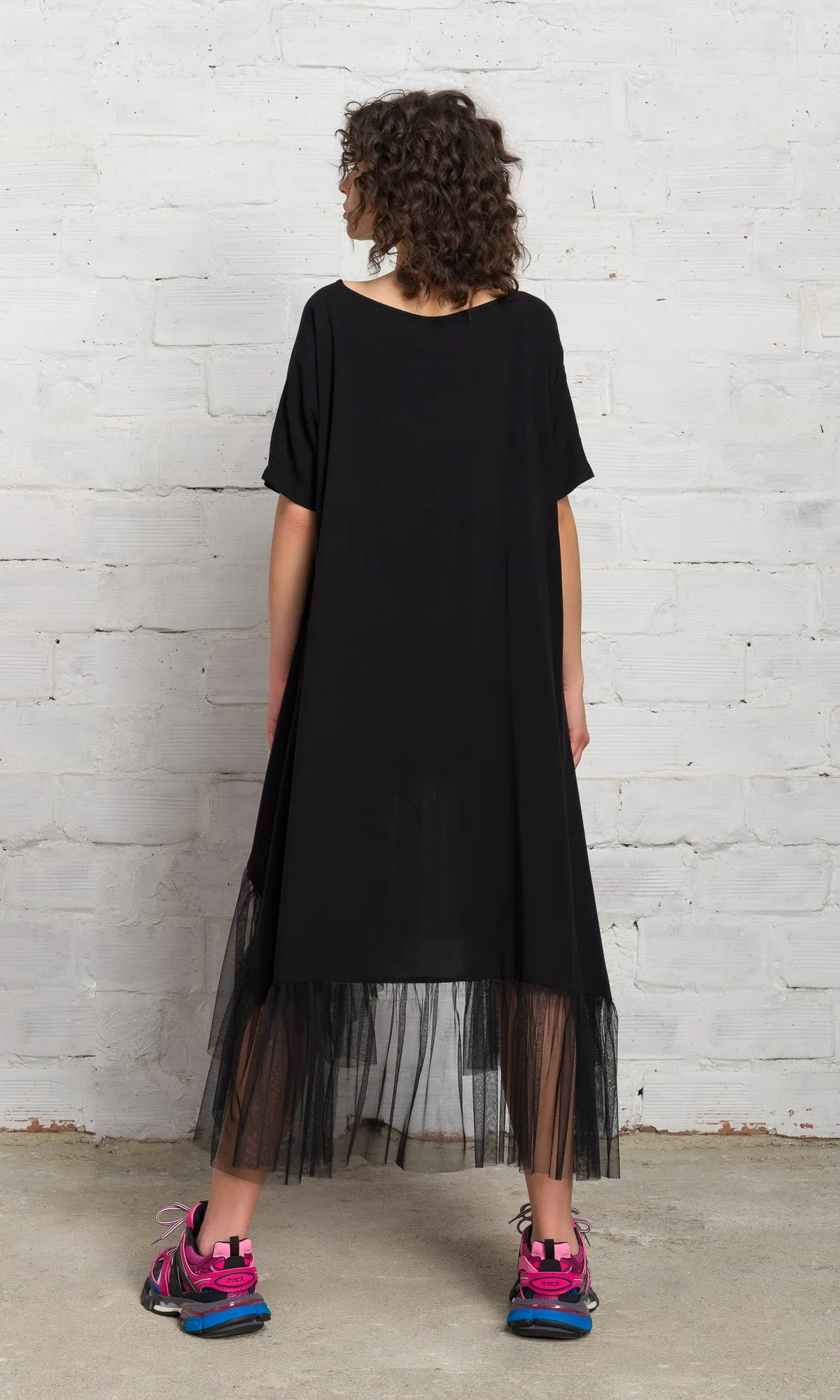 Oversized Tulle Hem Dress