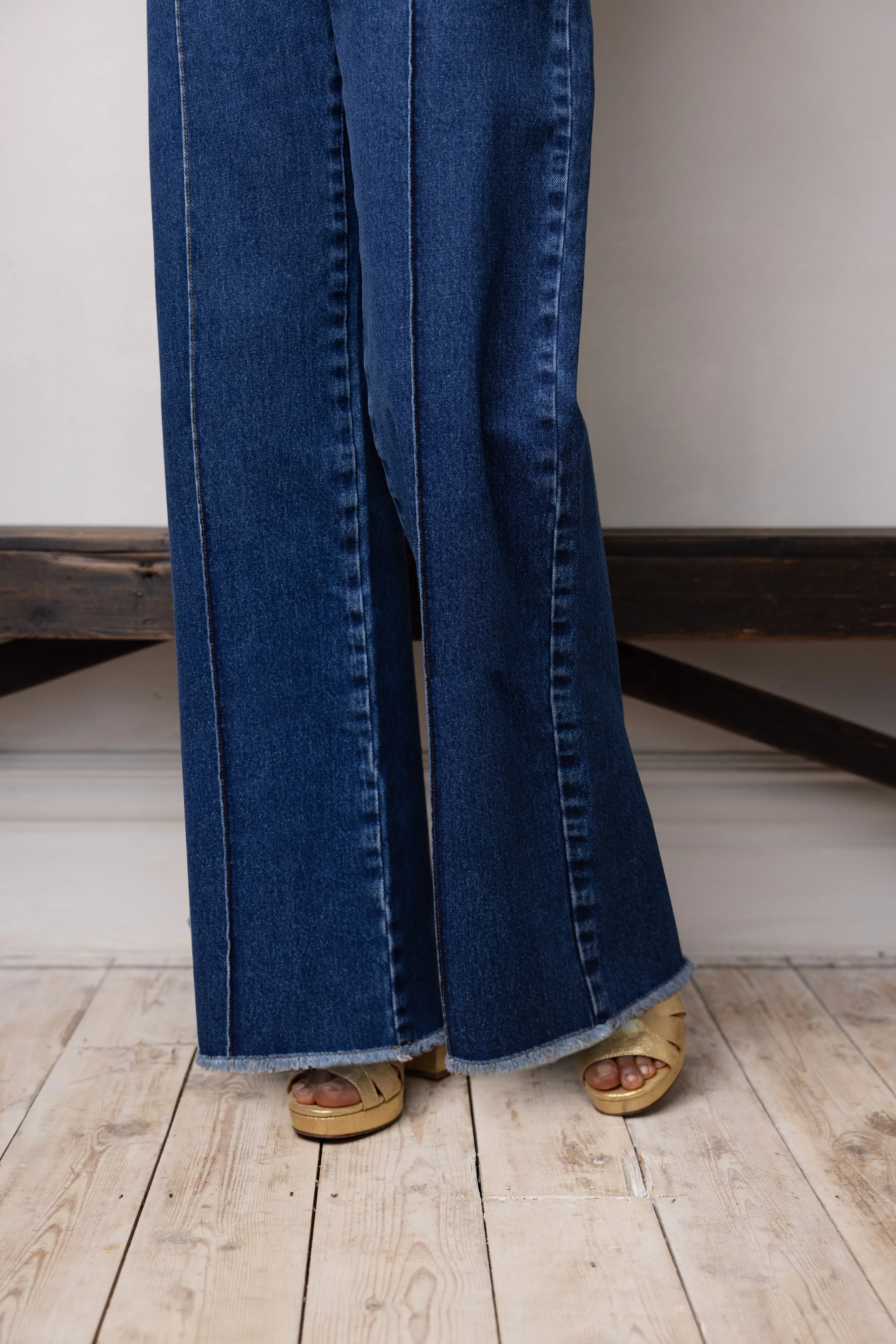 PARKER PINTUCK WIDE LEG JEANS