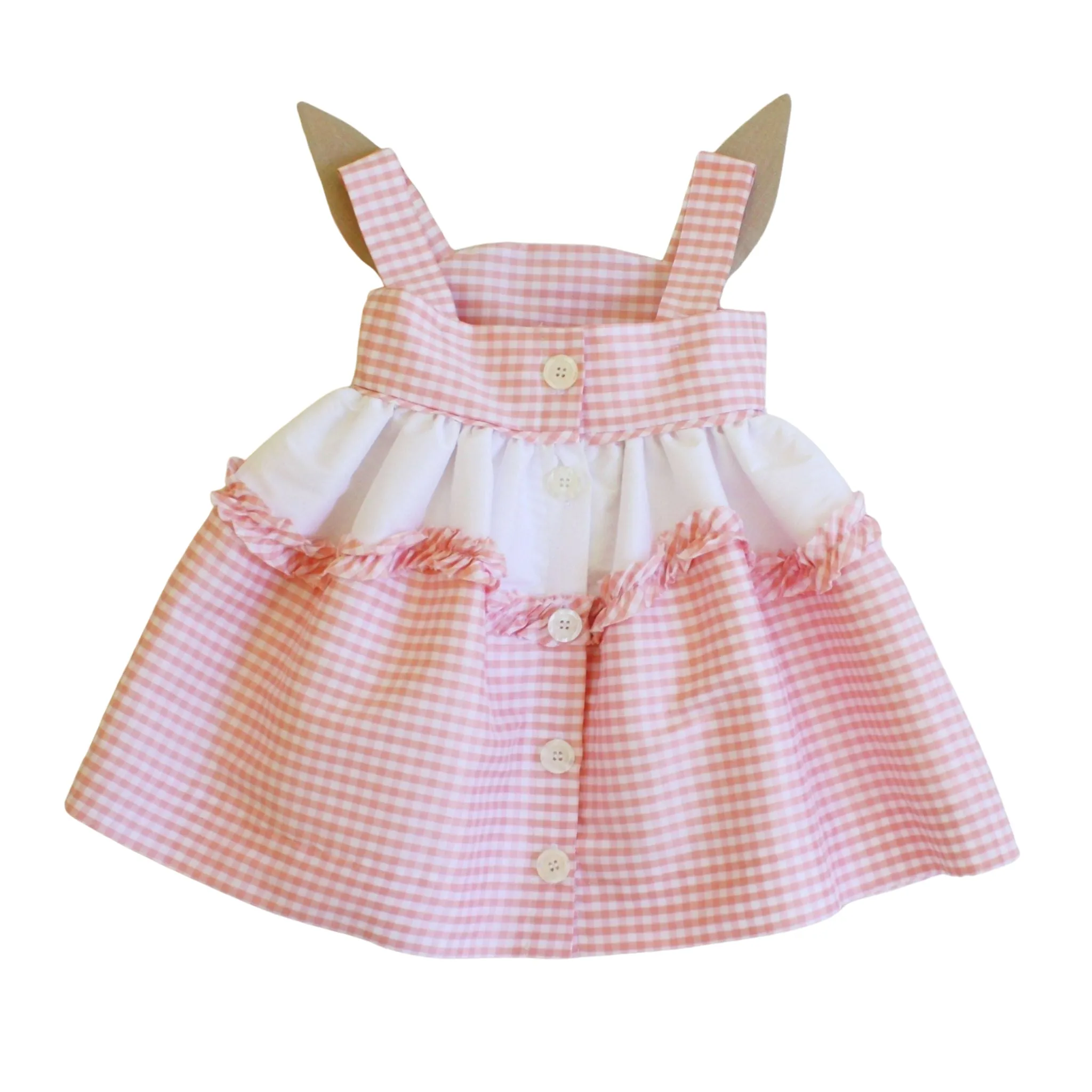 Pink Gingham Bunny Love Dress: Sizes 12M, 2T, 3T only