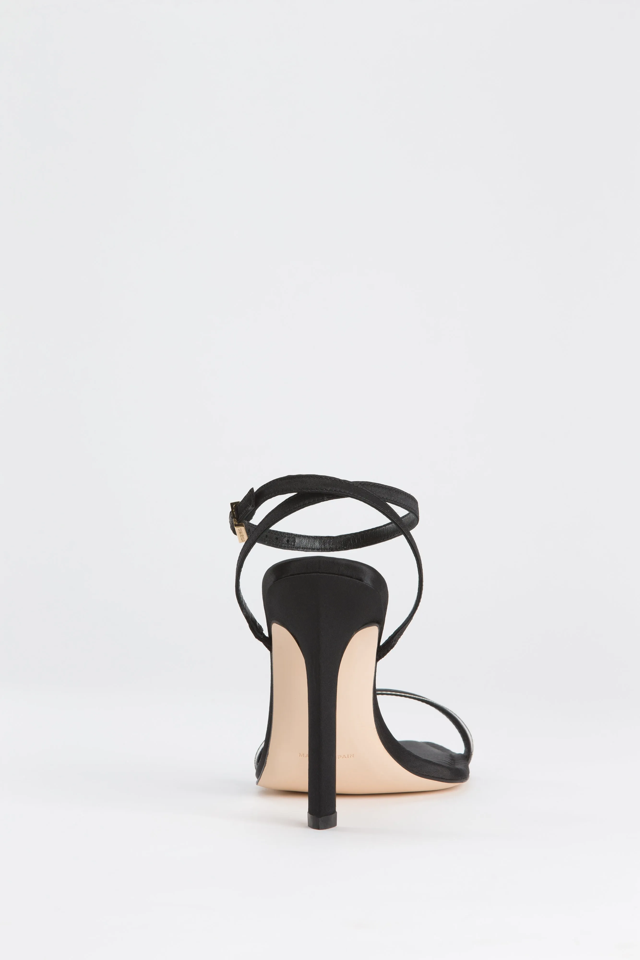 POINTY METAL TIP SANDAL | SATIN BLACK001