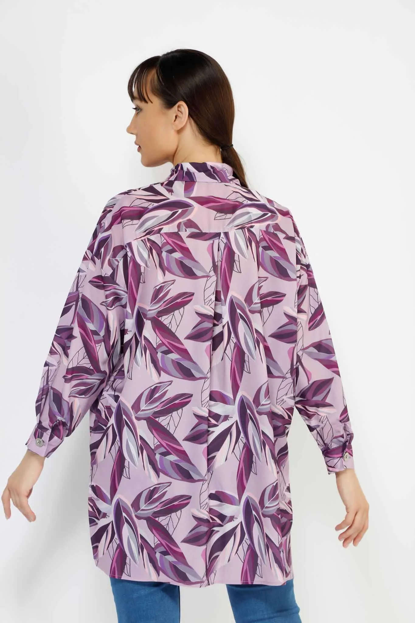 PURPLE LEAF CASUAL TOP 2732V