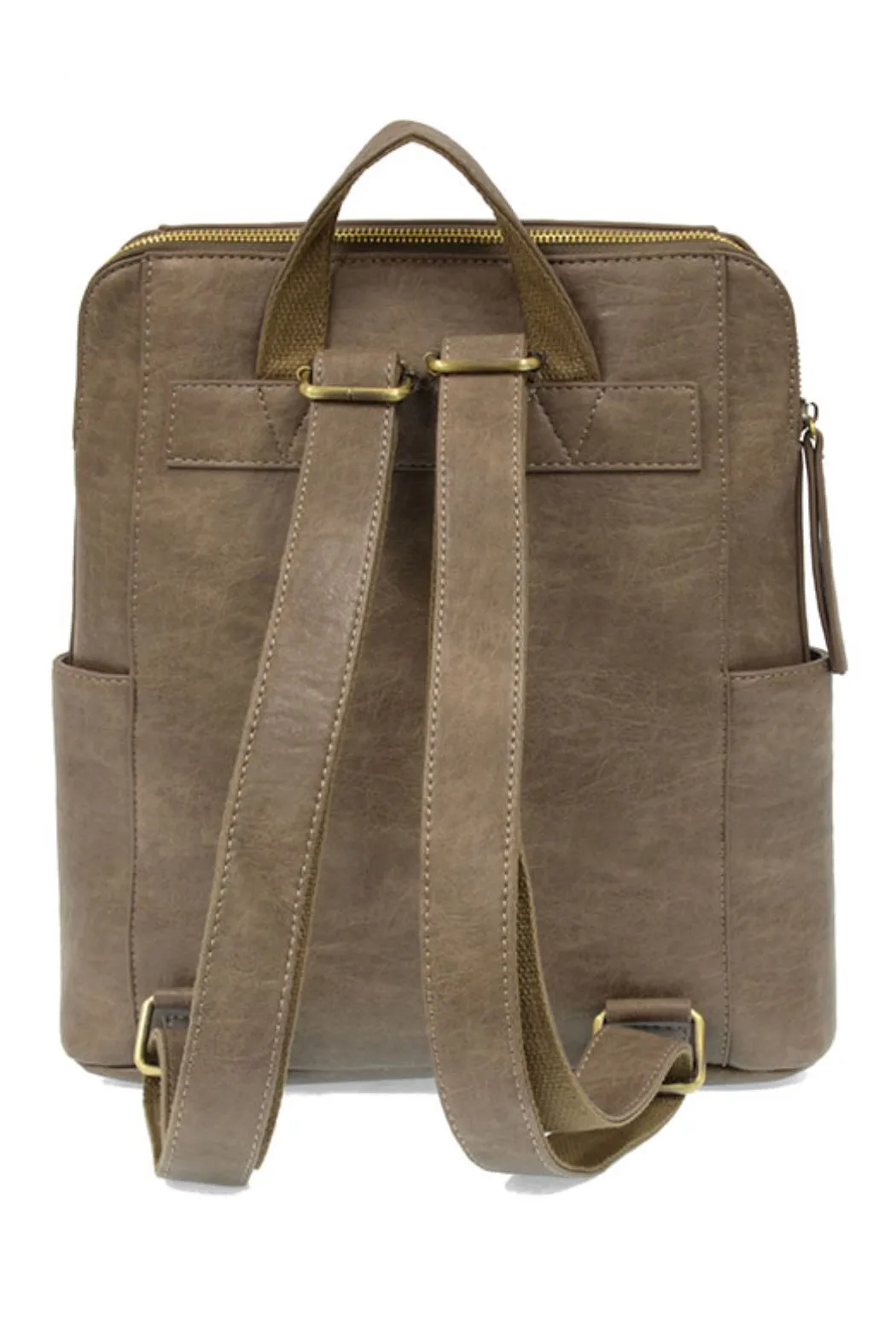 Raegan Double-Zip Backpack, Taupe