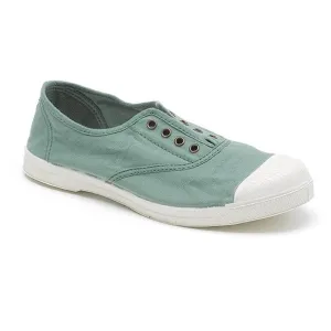 Sage Cotton Slip On Plimsolls