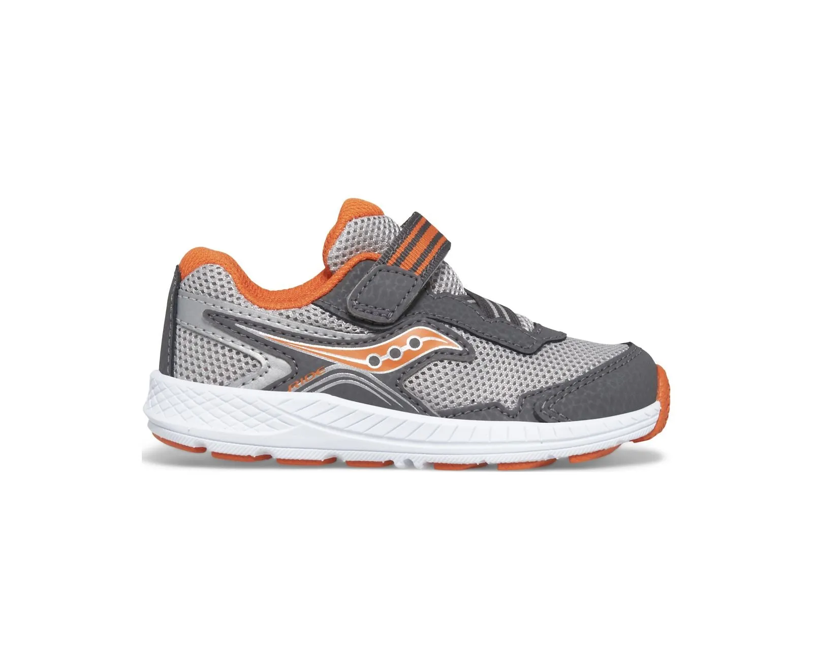 Saucony Toddler Boy's Ride 10 Jr Velcro Sneaker Grey / Orange