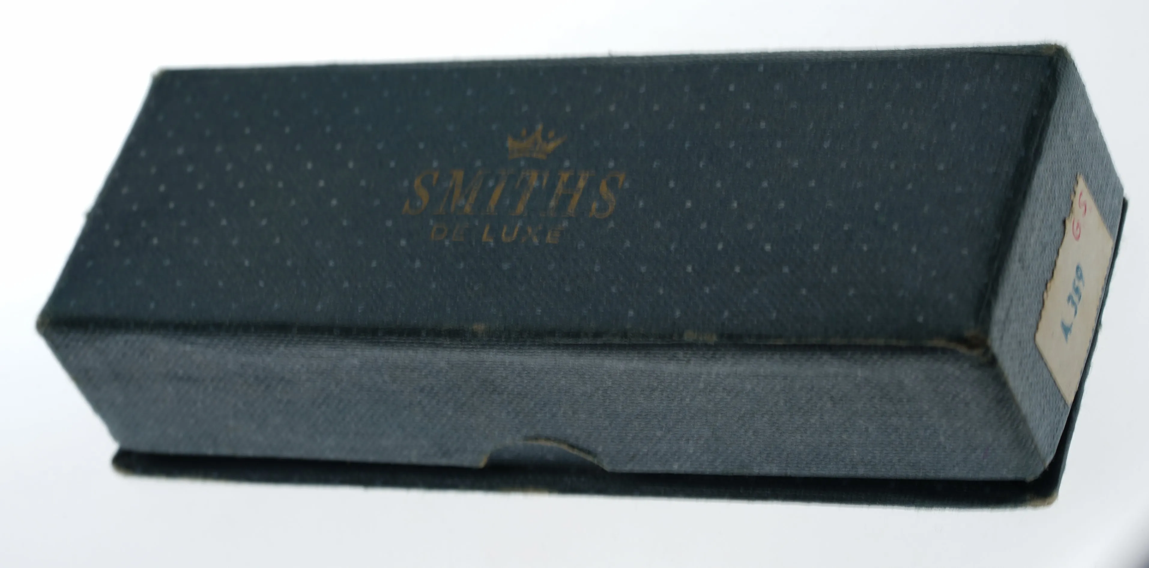 SMITHS DELUXE MADE IN ENGLAND MODEL A359 FANCY EXOTIC LIZARD INLAID DIAL WRISTWATCH ORIGINAL BOX