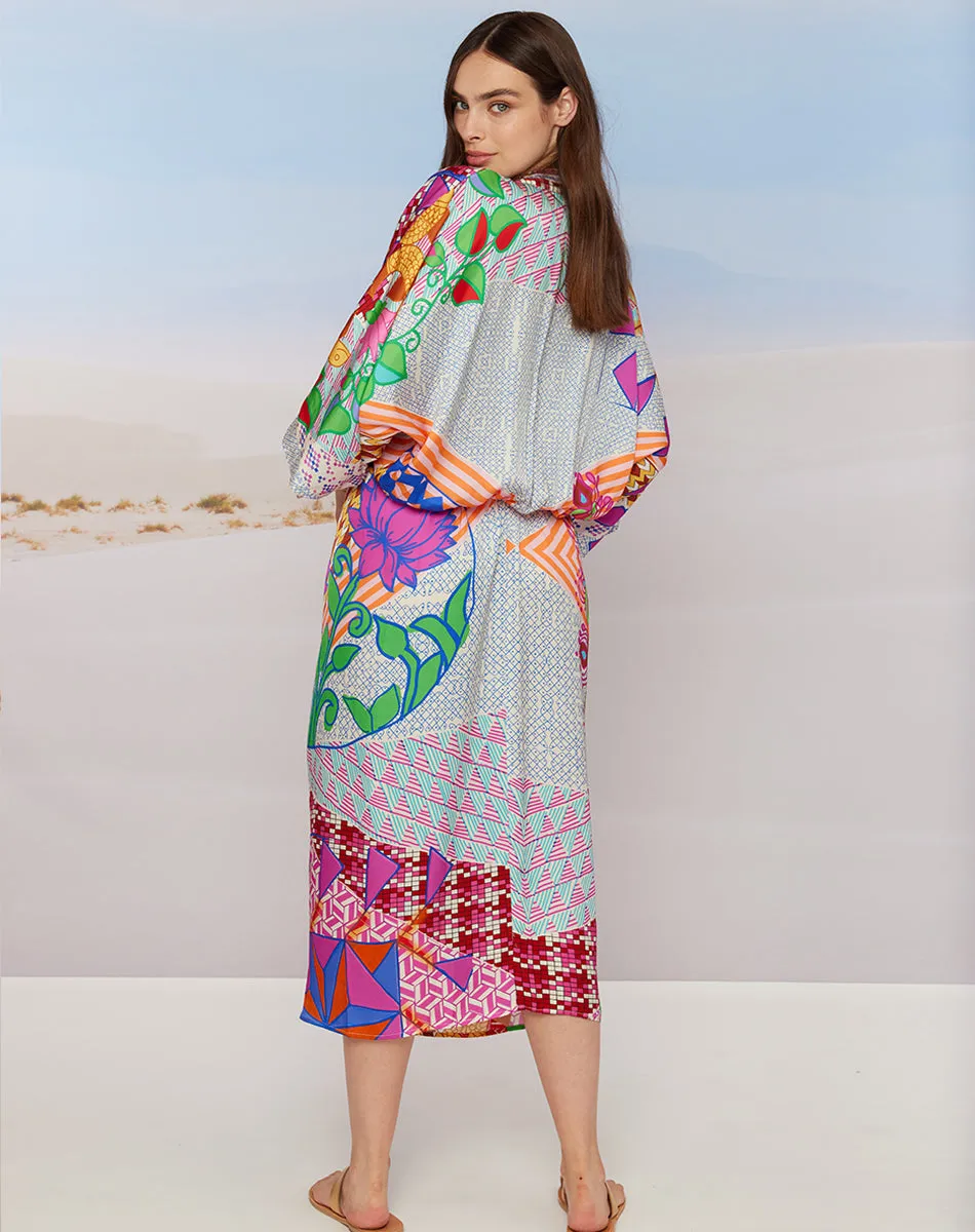 Sophia Kimono Rangoli Dress