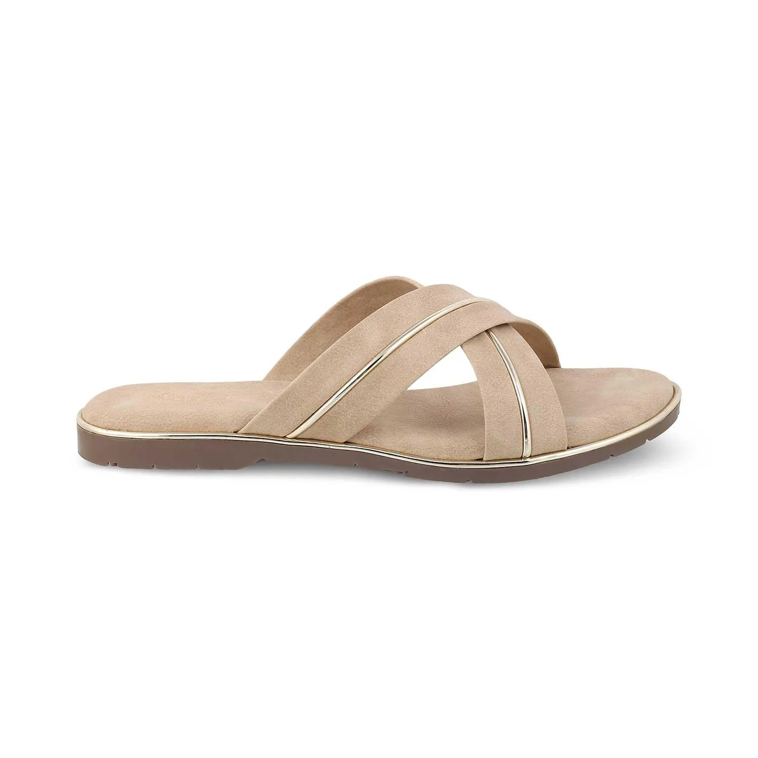 The Strep Beige Women's Casual Flats Tresmode