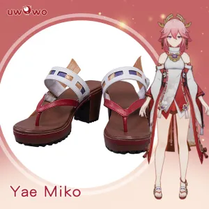 Uwowo Game Genshin Impact Inazuma Yae Miko Cosplay Shoes