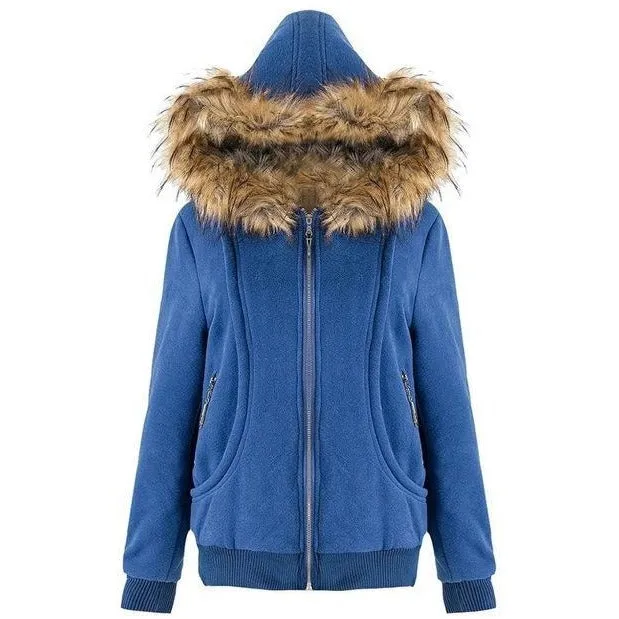 Womens Fur Coat Outdoor Thick Jacket