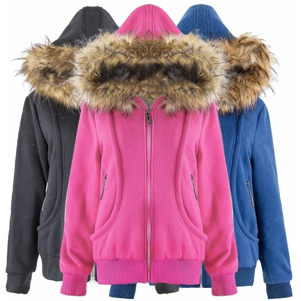 Womens Fur Coat Outdoor Thick Jacket